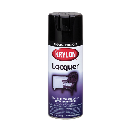 Krylon 12 Oz Black Lacquer Lacquer Spray Paint K07030777